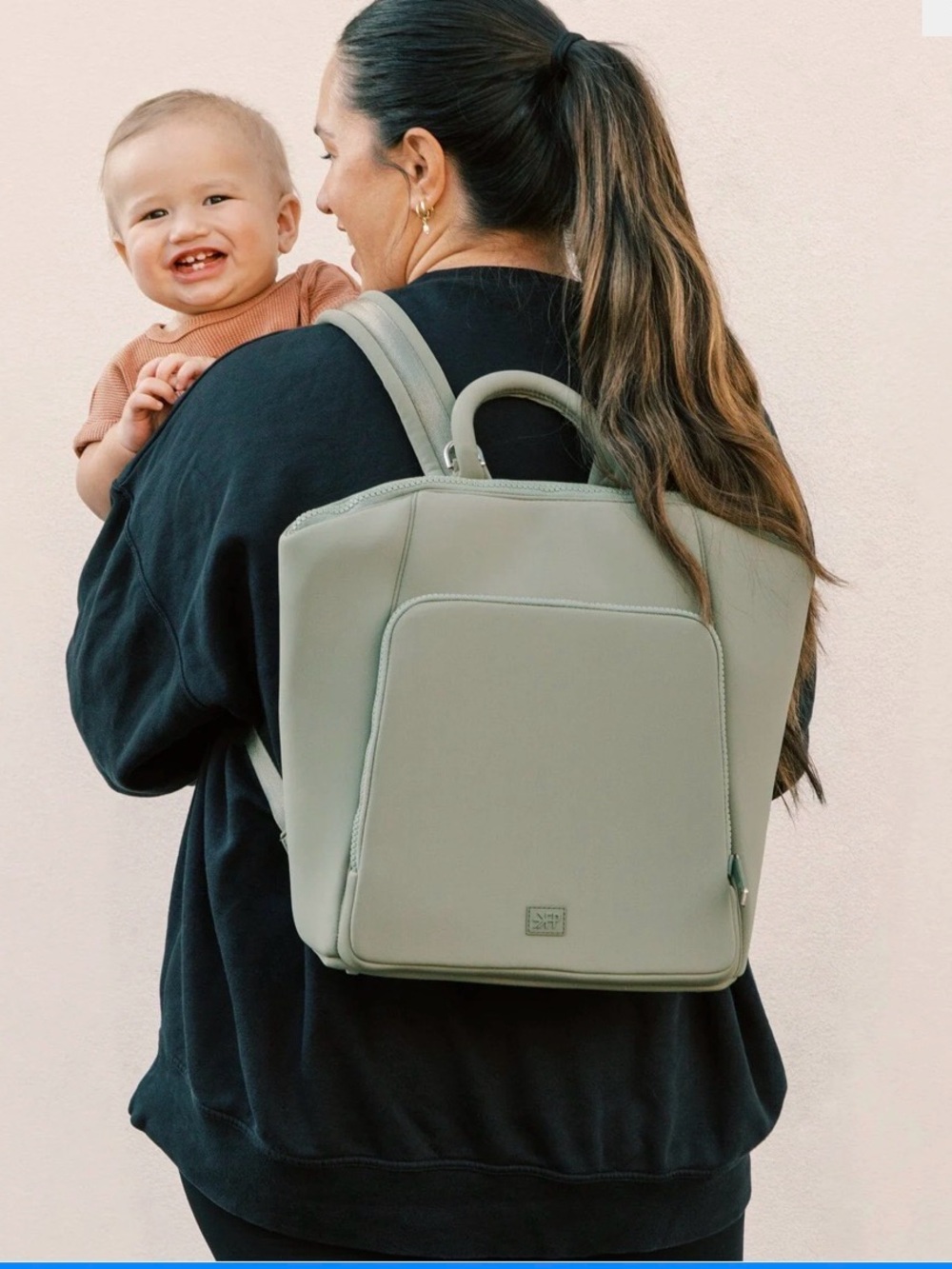 Freshly Picked Seoul Diaper Bag Backpack Neoprene Machine Washable on Olive - Picture 2 of 16